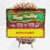 Karangan bunga papan happy wedding cipondoh