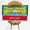 Karangan Bunga Papan Happy Wedding Harga Terjangkau