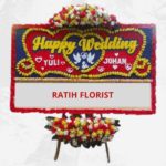 Karangan Bunga Papan Happy Wedding Murah